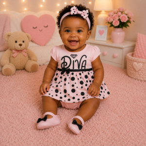 Vestido + Calcinha Diva para bebê Menina Fashion Blogueirinha