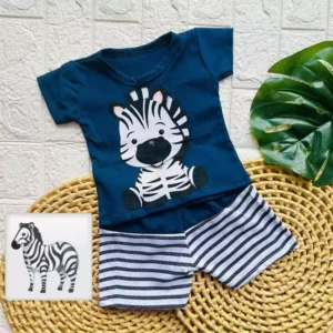 Alternative view of Conjunto de bebê menino tematíco zebrinha verão