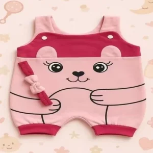 Alternative view of Jardineira de bebe menina + laço de cabelo bebe blogueirinha