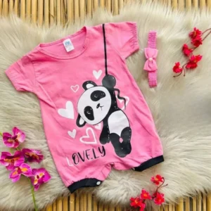 Alternative view of Macacão curto para Bebê Menina de Blogueirinha Mesversario Passeio Festa Verao 2 a 6 Meses