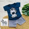 Conjunto de bebê menino tematíco zebrinha verão