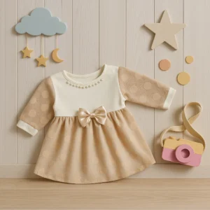 Alternative view of Vestido de renda Manga longa Perolas para Bebê Vestido Festa