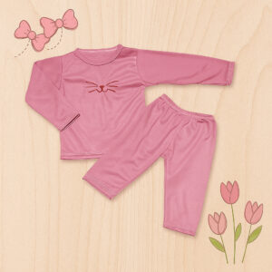 Alternative view of Conjunto calça + blusa manga longa para bebê menina bordado