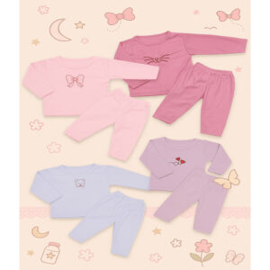 Conjunto calça + blusa manga longa para bebê menina bordado