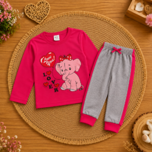 Alternative view of Conjunto Blusa + Calça Para bebe menina roupa de bebe elefantinho luxo