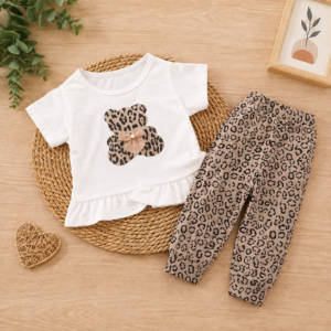 Alternative view of Conjunto Bebê Menina Calça + Camiseta Ursinho Fofo
