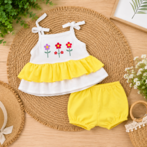 Conjunto Blusa Batinha + Short Bebê Menina Estilo Blogueira verão calor