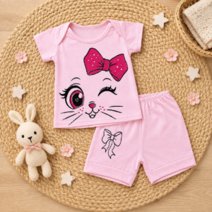 Alternative view of Conjunto Bebê Menina Manga curta moda blogueirinha– Ideal para Dias Frescos