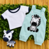 Jardineira de bebê Menino + Camisa Zebra Estiloso confortável