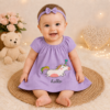Vestido de Bebê menina Unicórnio + Lacinho