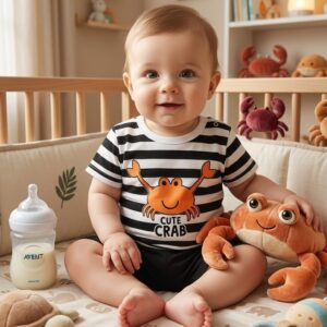 Conjunto de Bebê menino carangueijo fofo Verão