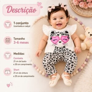 Alternative view of Conjunto Infantil Bebê Menina Estilo Blogueirinha – Moda Verão Baby