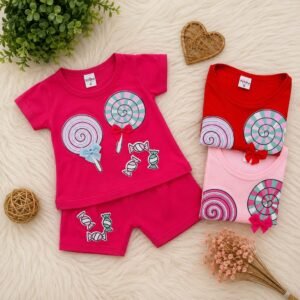 Conjunto de Bebê Menina Blusa + Shorts Doces Fashion Estiloso