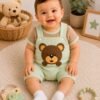 Kit Jardineira + Camiseta para Bebê Menino Fofo Urso