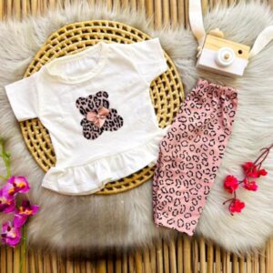 Alternative view of Conjunto bebê menina calça e camiseta ursinho fofo 3 a 6 meses
