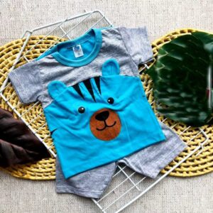 Alternative view of Conjunto de bebê menino short e blusa verão calor 3 a 6 meses blogueirinho temático ursinho