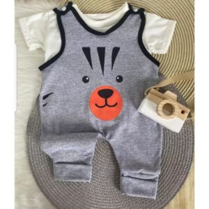 macacão de bebê menino + camisa urso Fofo calor verão tematico mesversario 0 a 3 meses