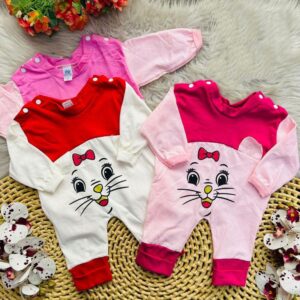macacão para bebê menina gatinha temático maternidade recém nascido macacão de luxo