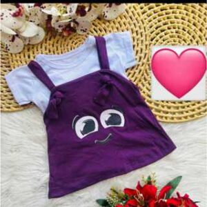 Kit vestido + camisa para bebê menina temático fofinho roupa de bebê verão