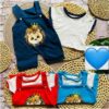 kit Macacão + camisa para bebê menino roupa de bebê verão calor mesversario temático fofo