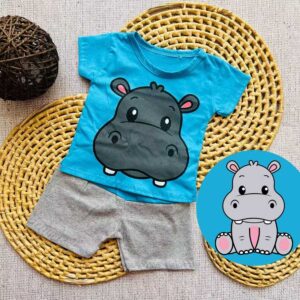 Alternative view of Conjunto de bebê menino infantil tematico hipopotamo