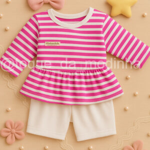 Alternative view of Conjunto de bebê menina meia estação blusa manga longa