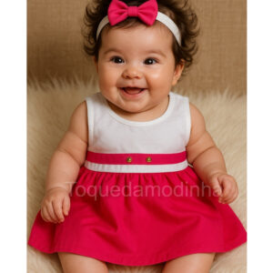 vestido infantil de menina + tiara para bebê menina Roupas de bebê festa passeio calor