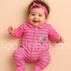 Macacão para bebê menina + faixa de cabelo Macacão de bebê menina RN recém nascida
