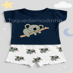 Alternative view of conjunto de bebe menino coala 3 a 6 meses short + camisa