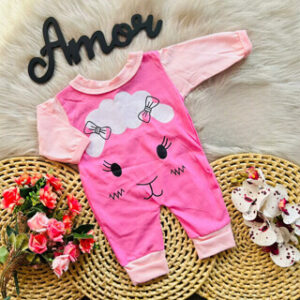 Alternative view of Macacão bebê menina ovelinha 0 a 3 meses Bebê menina Recém Nascido Rn