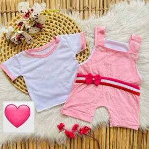 Alternative view of Kit macacão curto + camiseta de verão para bebê menina