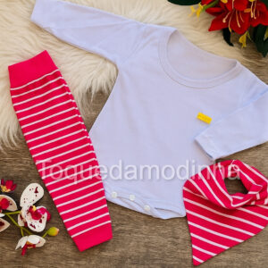 Alternative view of Conjunto bory  manga longa + calça e bandana para bebê menina pura fofura