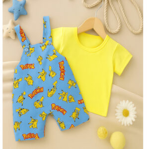 Kit macacão + camiseta para bebê menino verão calor