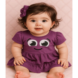 Vestido de bebê menina tematico fofo personagem bolofofo