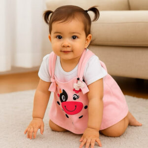 Alternative view of kit macação + camiseta Bebê Menina Verão – Kit Leve e Fofo