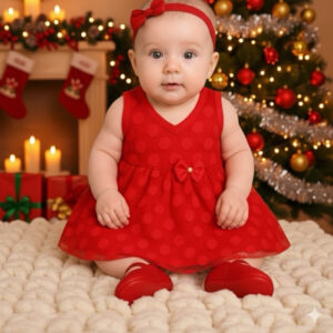 Vestido de renda luxo para bebe menina verão