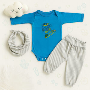 Alternative view of Produto Conjunto Romper de Bebê MeninoCom Bandana Temático Mesversario 3 a 6 Meses