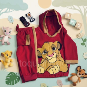 Conjunto de Bebe menino manga longa com capuz + calça meia estação boyzinho