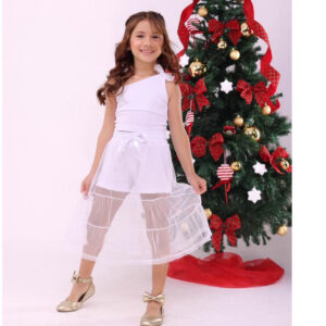 Conjunto Infantil de menina saia de tule luxo blogueira