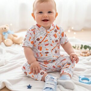 Macacão curto para bebe menino estampas variadas confortável verão