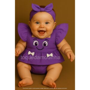 Alternative view of Jardineira temático mesversario menina Festa ensaio Book temático bolofofos