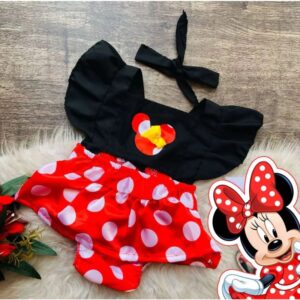 Alternative view of Jardineira Romper Body Bebe Menina Luxo Festa Vestidinho Mesversario Temático minnie