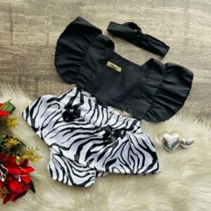 Alternative view of Jardineira temático mesversario menina Festa ensaio Book temático bebê Menina zebrinha