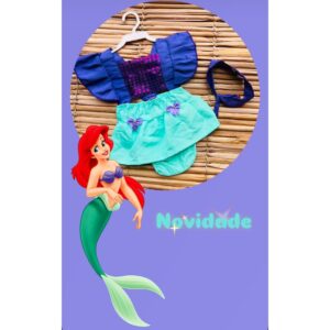 Alternative view of Jardineira temático mesversario menina Festa ensaio Book temático bebê Menina sereia