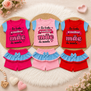 Conjunto de Bebê Menina Eu Tenho a Melhor Mamãe do Mundo