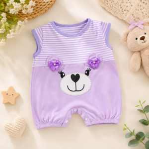 Macaquinho de Bebê Menina Verão Ursinho Calor Blogueirinha fashion