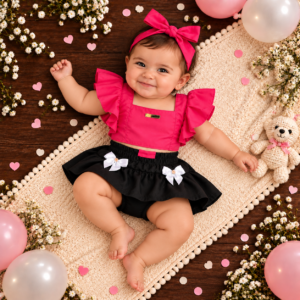 Romper Body Bebe Menina Luxo Festa Vestidinho Mesversario Temático Poderosa Chefinha