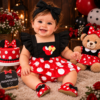 Jardineira Romper Body Bebe Menina Luxo Festa Vestidinho Mesversario Temático Minnie