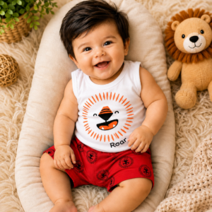 Kit 2 peças Conjunto Regata + Short para bebê Menino Fresquinho