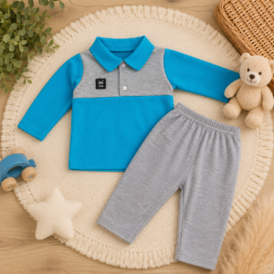 Alternative view of Conjunto Camisa Polo Manga Longa + Calça para Bebê Menino